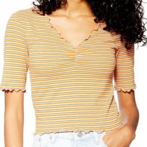 Topshop Orange Stripe Crop Top Size 6